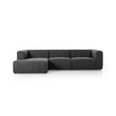 Langham Channeled 3-Piece Sectional - Left Chaise Saxon Charcoal