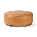 Aveline Large Round Ottoman - Butterscotch