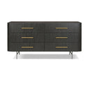 Vellora Fletcher 6 Drawer Dresser - Distressed Black Oak