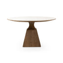 Aveline Sargon Dining Table - Honed White Marble