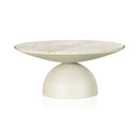 Atria Corbett Coffee Table - Small Textured Matte White Creamy Taupe Marble