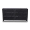 Luxe Haven Sydney 6 Drawer Dresser - Black Wash W Black Cane