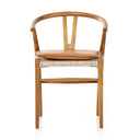 Muestra Dining Chair W Cushion - Natural Teak Whiskey Saddle