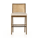 Aveline Antonia Cane Armless Bar Counter Stool - Bar Solid Parawood Savile Flax