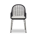 Solara Outdoor Woven Dining Chair - Smoke Black White