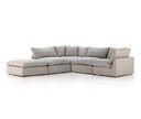 Luxe Stevie 4-Piece Sectional W Ottoman - Destin Flannel