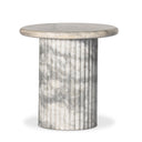 Aveline Oranda End Table - Polished White Marble