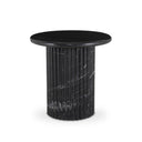 Aveline Oranda End Table - Black Scalloped Marble