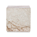 Aveline Modern Marble Plinth End Table - Desert Taupe Marble