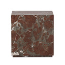 Aveline Modern Marble Plinth End Table - Smoke and Russet Marble