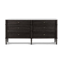Serene Toulouse 6 Drawer Dresser - Distressed Black W Polished White