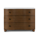 Luxe Haven Tiago Marble Chest - Toasted Oak
