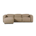 Luxe Radley Power Recliner 3-Piece Sectional W Chaise - Crypton Nomad Taupe Left Chaise