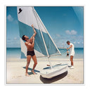 Luxe Artistry Boating In Antigua by Slim Aarons - 24X24 White Maple