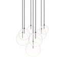 Cluster 7 Mix Chandelier - Black Gunmetal Clear Glass