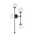 Luxe Armstrong 4 R Sconce - Black Gunmetal Opal Matte Glass