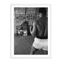 Iconic Capture Cassius Clay Watching Himself In A Mirror - 36X48 White Maple