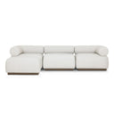 Luxe Haven Lenox Outdoor 3-Piece Sectional - Alessi Linen W Ottoman