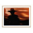 Verity Art - Cowboy In The Shadow by Coup Desprit - 48X36 White Oak