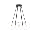 Modern Cloud 7 Globe Chandelier - Black Gunmetal