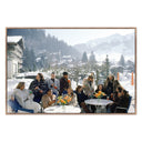 Aether Collection Drinks At Gstaad by Slim Aarons - 72X48 Rustic Walnut