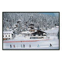 Iconic Skiing In Seefeld by Slim Aarons - 48X32 Black Maple
