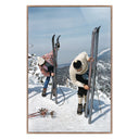 Aetherial On The Slopes Of Sugarbush by Slim Aarons - 24X36 Rustic Walnut
