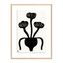 Celeste Collection Woodblock Floral I by Roseanne Kenny - 12X18 White Oak