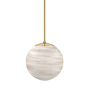 Chic Marbled Globe 300 Pendant - Burnished Brass
