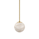 Modern Marbled Globe 200 Pendant - Burnished Brass