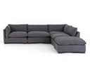 Opulent Westwood 4-Piece Sectional - Left Facing W Ottoman Bennett Charcoal