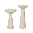 Aveline Ravine Concrete Accent Tables Set Of 2 - Parchment White