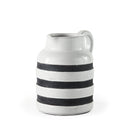 Harmon I Small White w Charcoal Stripes Ceramic Jug - Default Title