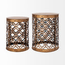 Rudebekia Set of 2 16L x 16W Gold Round Metal Accent Tables - Default Title
