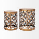 Rudebekia Set of 2 16L x 16W Gold Round Metal Accent Tables - Default Title
