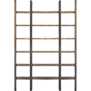 Taunton I 80L x 105W x 90H Brown Wood and Black Iron Six Shelving Unit - Default Title