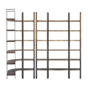 Taunton I 80L x 105W x 90H Brown Wood and Black Iron Six Shelving Unit - Default Title
