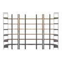 Taunton I 80L x 105W x 90H Brown Wood and Black Iron Six Shelving Unit - Default Title