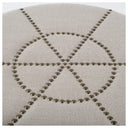 Beacon 205H Cream Fabric w Metal Tacks Round Ottoman - Default Title