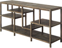 Wright I 16L x 66W Brown Wood Multi-Level Shelf Console Table - Default Title
