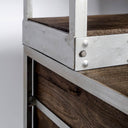Brodie III 32L x 22W x 94H Medium Brown Wood Silver Accent Four Shelf Shelving Unit - Default Title