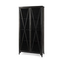 Poppy II 738 H Black Metal With Glass Door Display Cabinet - Default Title