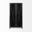 Poppy II 738 H Black Metal With Glass Door Display Cabinet - Default Title