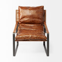 Hornet I 270L x 350W x 360H Brown Leather Unibody Seat w Black Metal Frame Accent Chair - Default Title