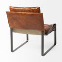 Hornet I 270L x 350W x 360H Brown Leather Unibody Seat w Black Metal Frame Accent Chair - Default Title