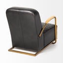 Horace I Black Leather Diamond Pattern wGold Iron Frame Accent Chair - Default Title