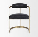 Hollyfield II Black Leather Seat Gold Iron Frame Dining Chair - Default Title
