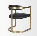Hollyfield II Black Leather Seat Gold Iron Frame Dining Chair - Default Title
