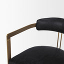 Hollyfield II Black Leather Seat Gold Iron Frame Dining Chair - Default Title