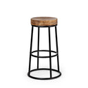 Flynn 2625 Seat Height Brown Wood Seat Black Metal Frame Stool - Default Title